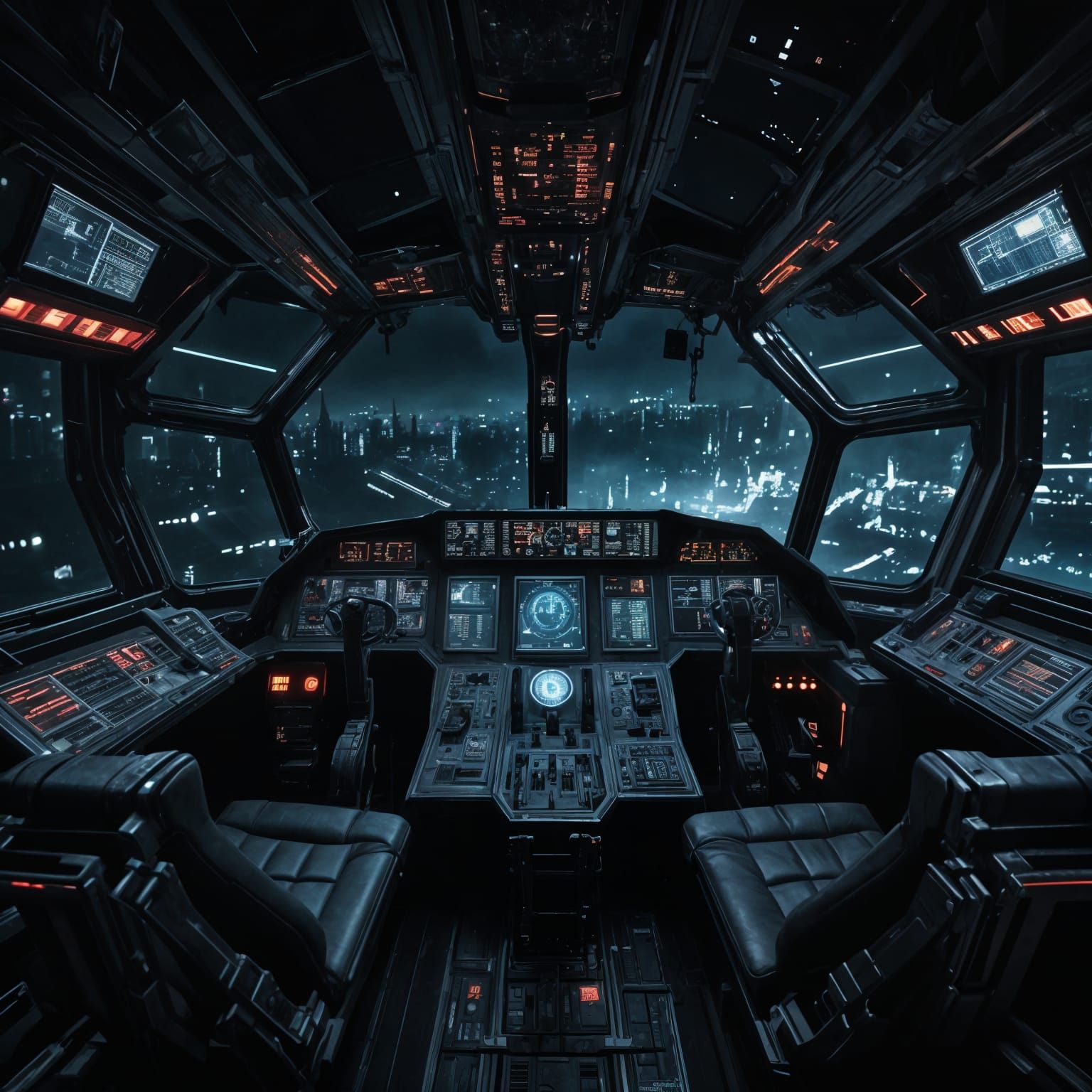 Cyberpunk Space Pilot in Dark Gothic Armor