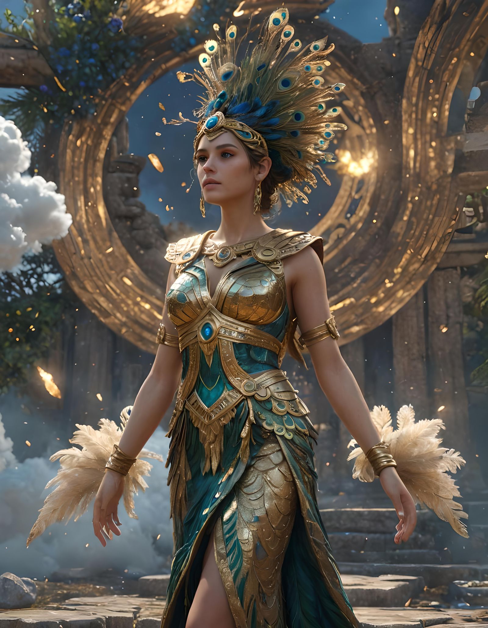 Hera: Greek Goddess in a Golden Aura