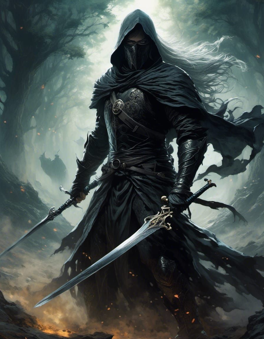 Ring Wraith Action Portrait in Manga Comic Style