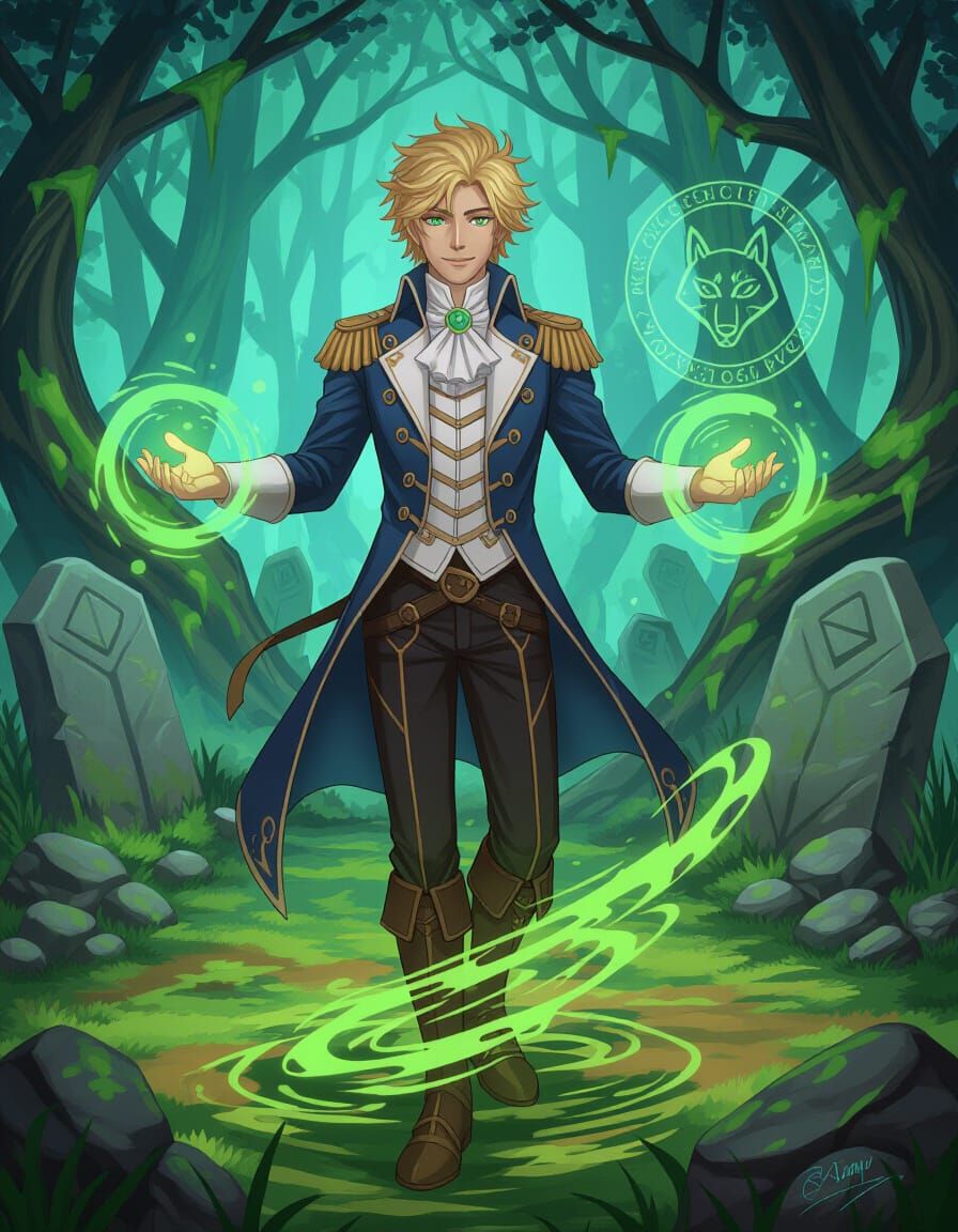 Victorian Fantasy Magus Channels Earth Magic