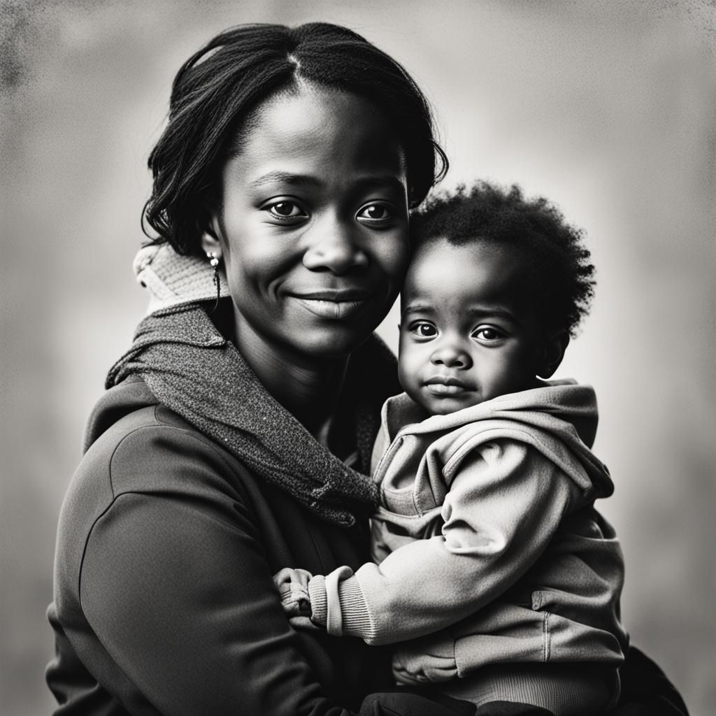 Portrait of a Mother and Child: Strength and Resilience