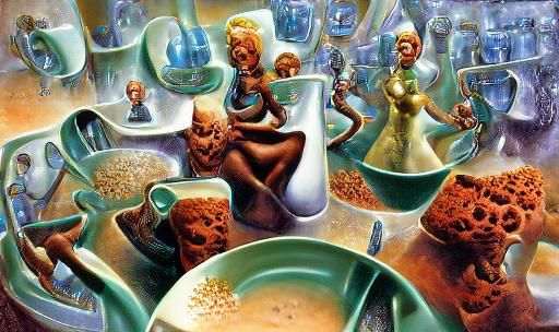Earthenware Still Life in Sci-Fi Style