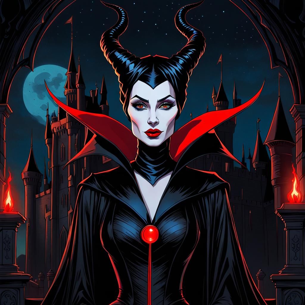 Ultra Detailed Portrait of Maleficent in Dark Fantasy Style