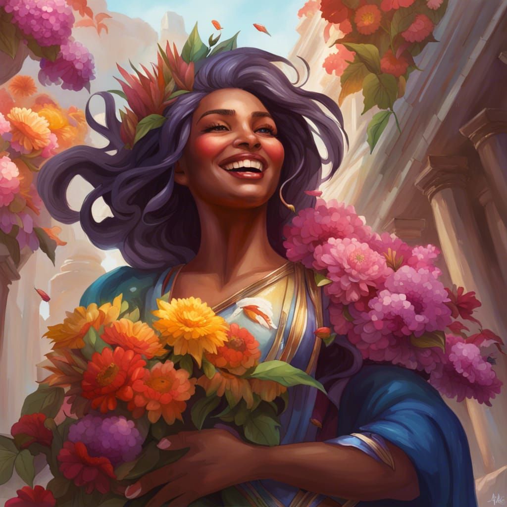 Euphrosyne: Goddess of Joy with Flowers