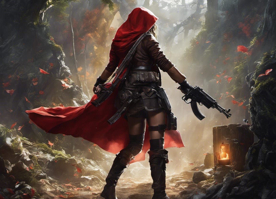 Red Riding Hood with Machine Gun: Graffiti Art