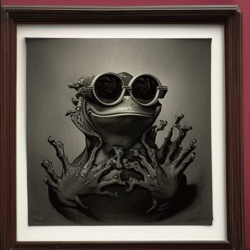 "Frog wearing cool glasses" photos on wall