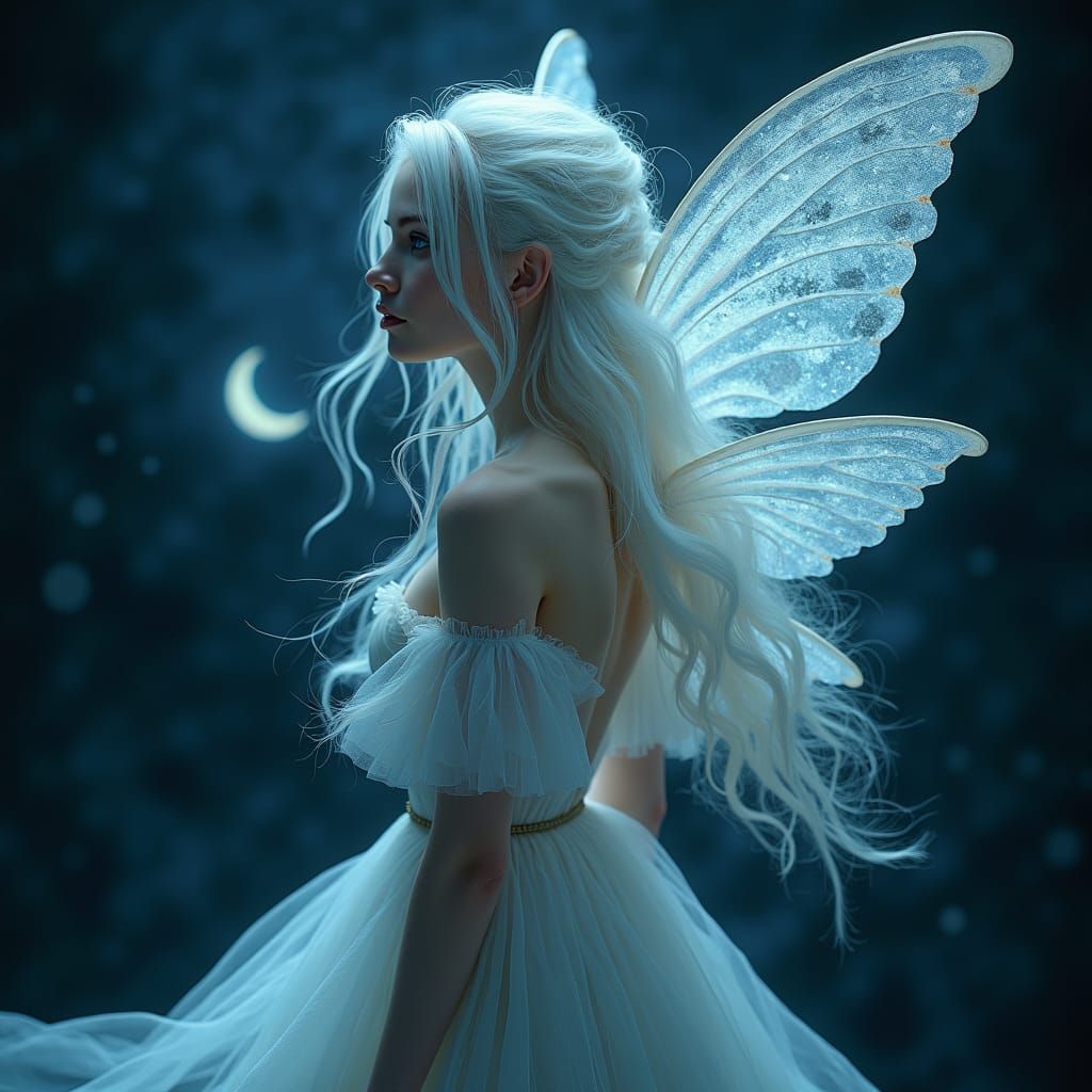 Luna moon fairy. Gothic art style.