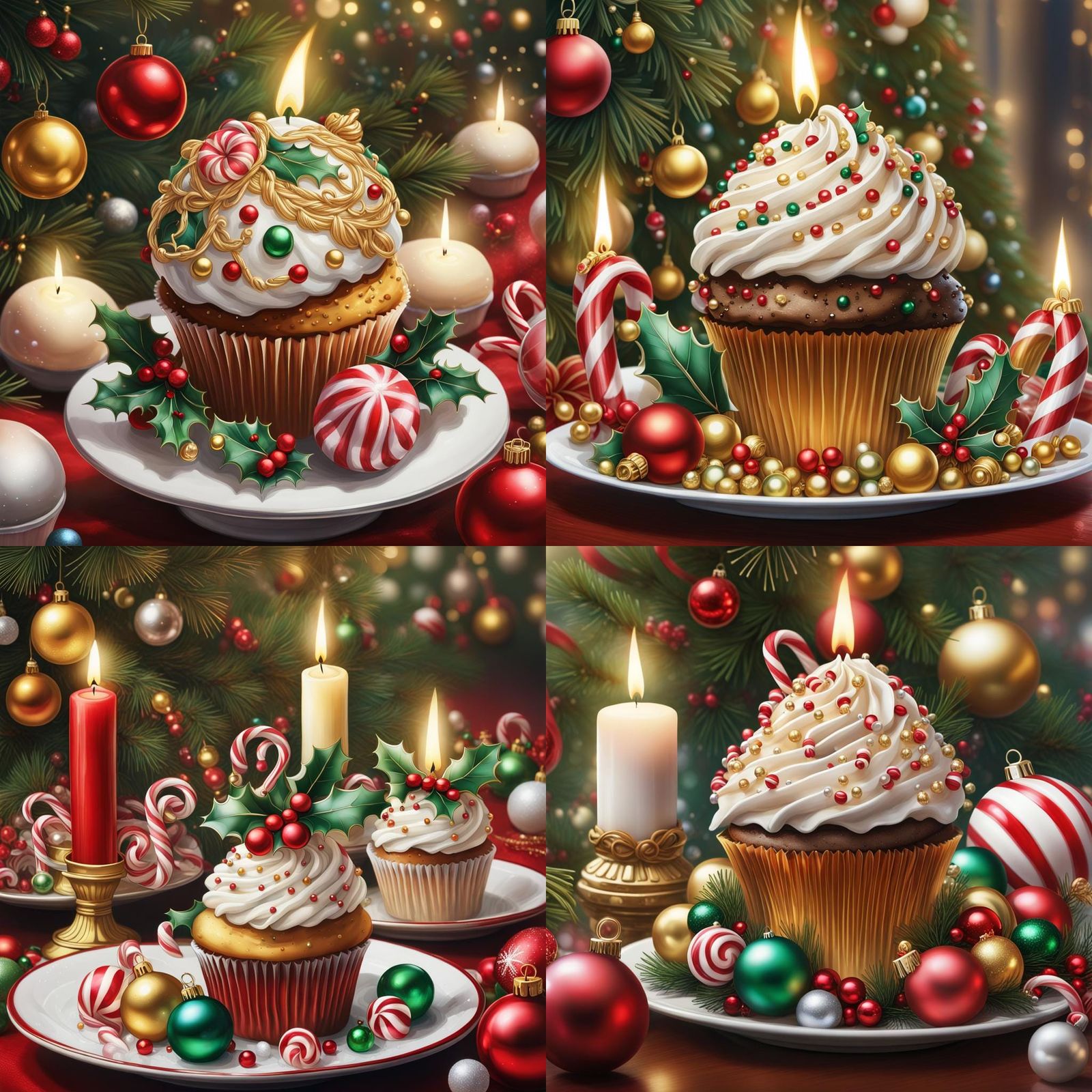 Festive Christmas Scene with Golden Bells