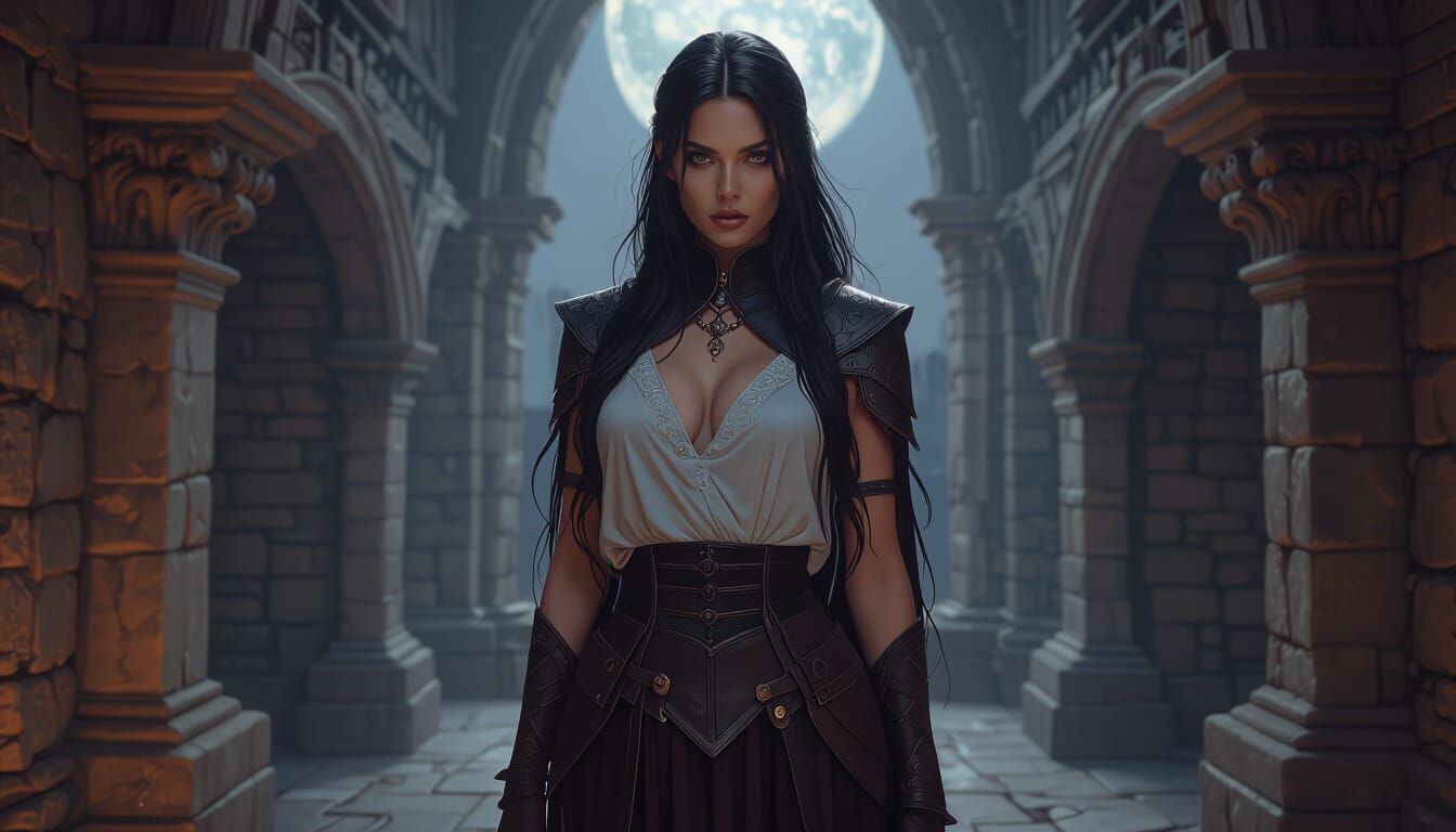 Moonlit Gothic Fairy with Scarred Back