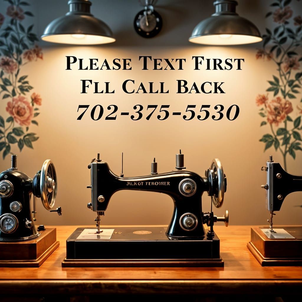 Vintage Sewing Machines in a Warm, Elegant Room