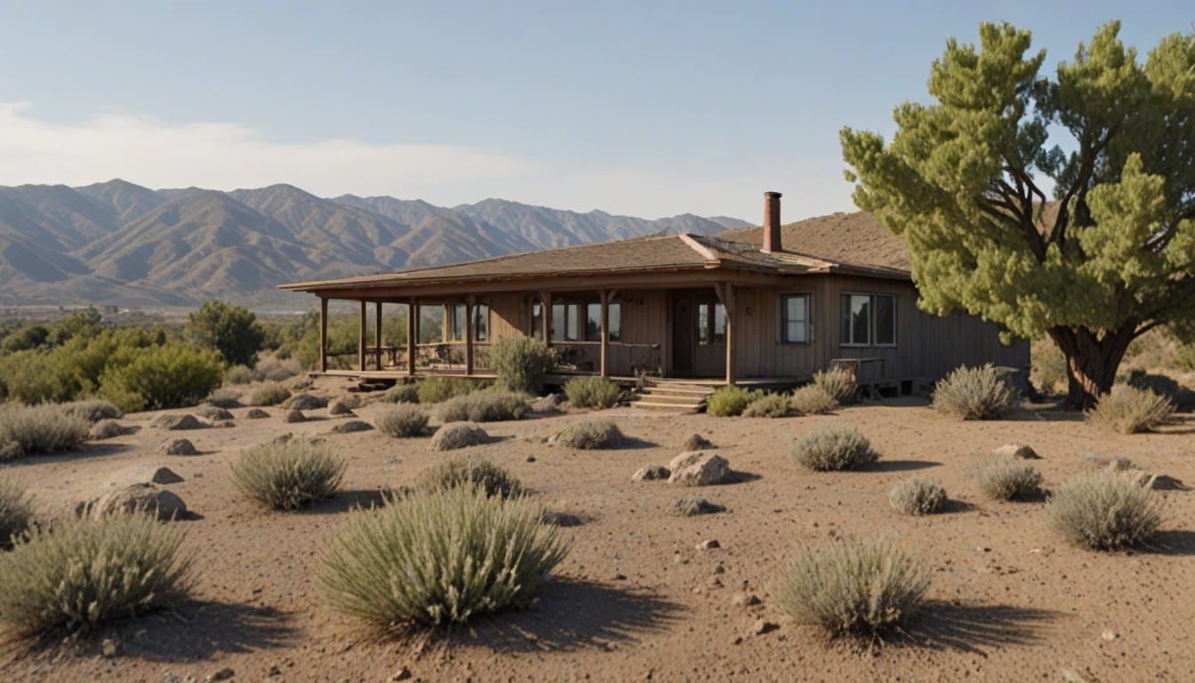Ranch House Scene with Mysterious Saucer-Like Object in the ...