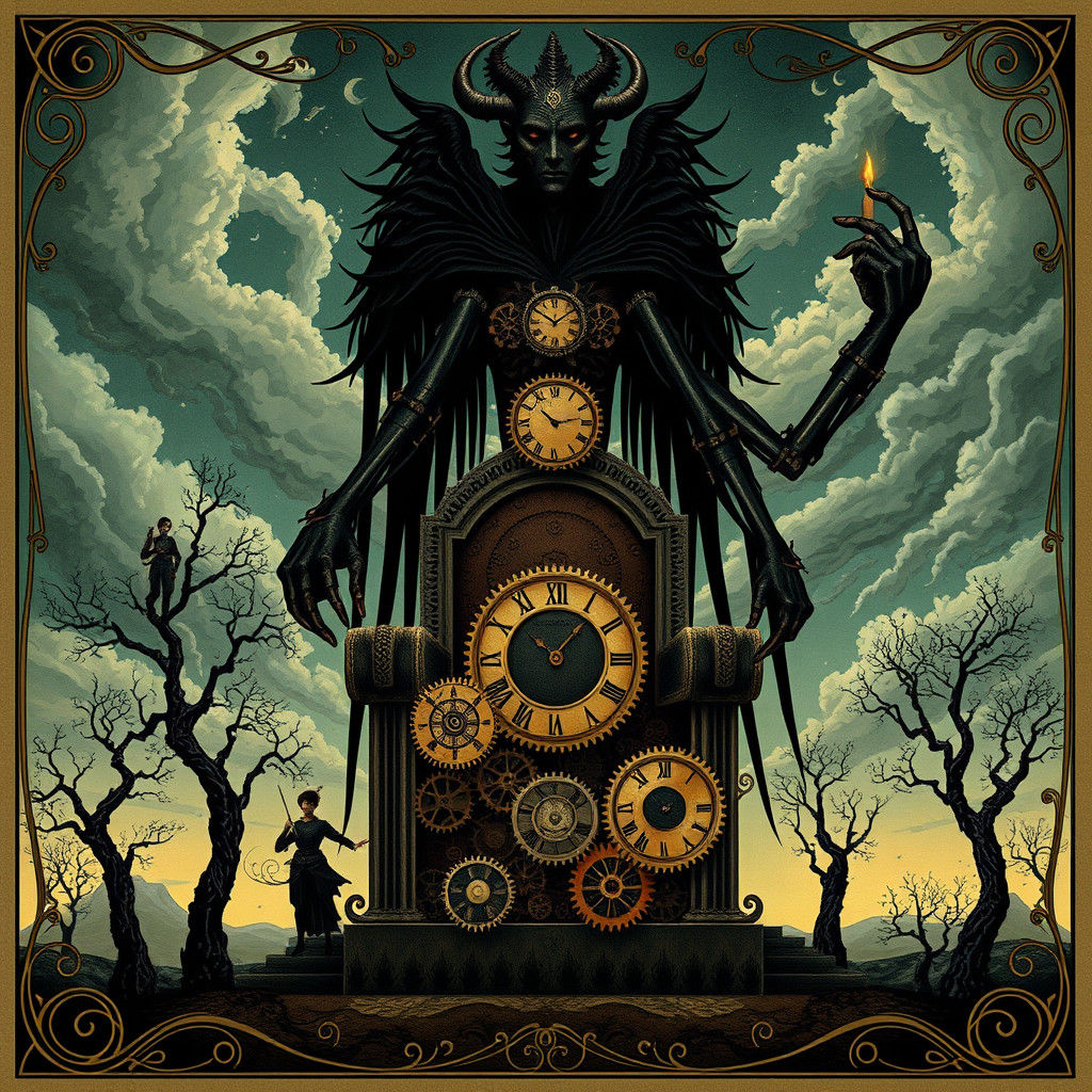 Dark Mechanical Emperor on Clockwork Throne