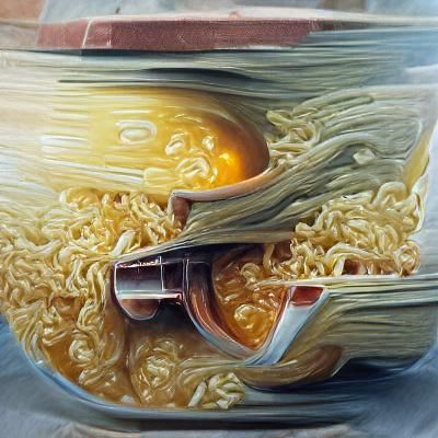 Ramen Bowl in Oil Painting Style