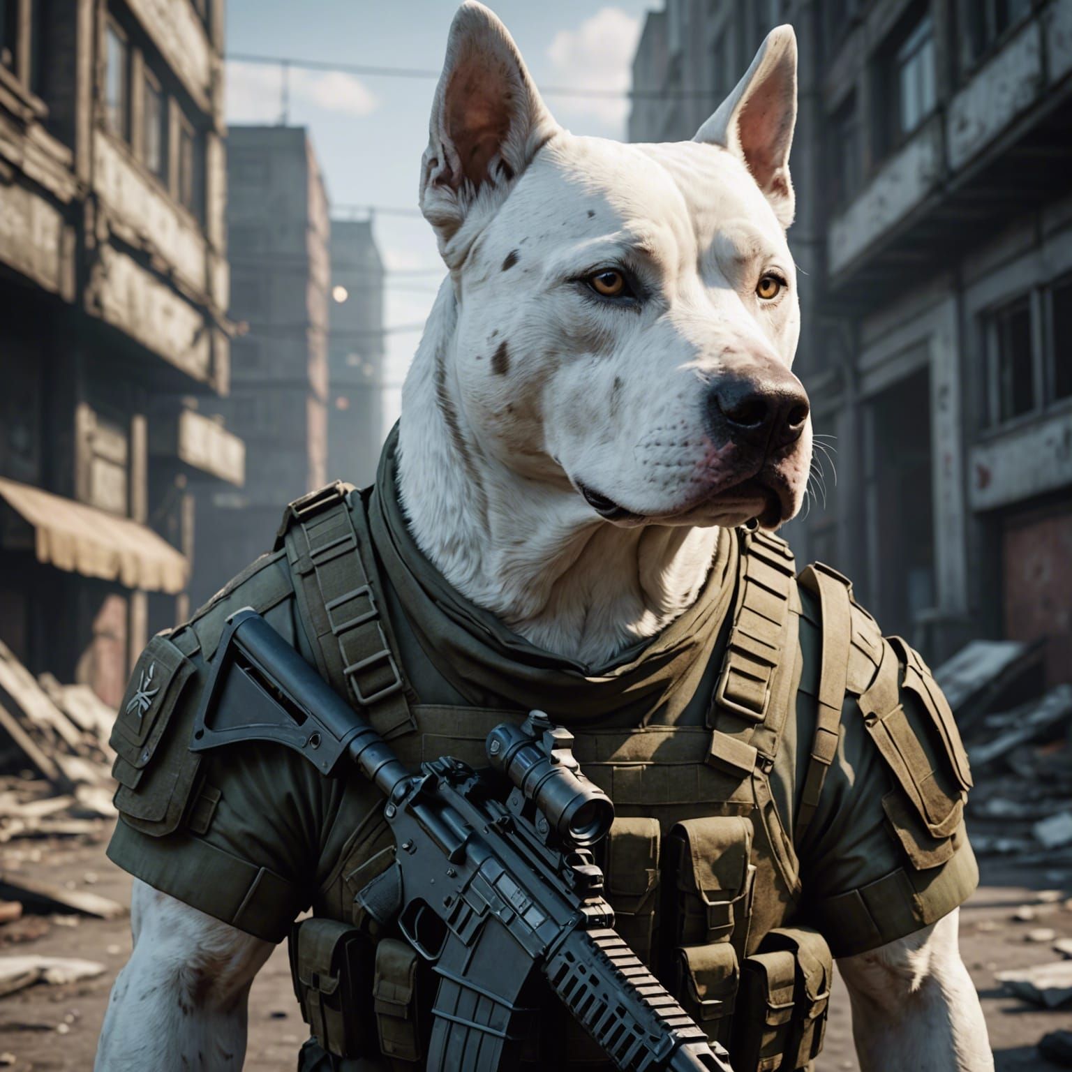 Amstaff Dog Soldier in Tarkov, 3D Game Art