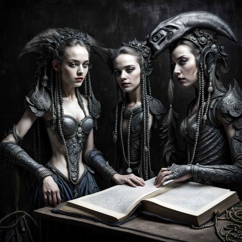 Surreal Restaurant Scene with Exotic Aliens