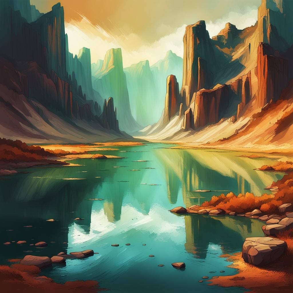 Magic Sediment in Tonalist Color Sketch