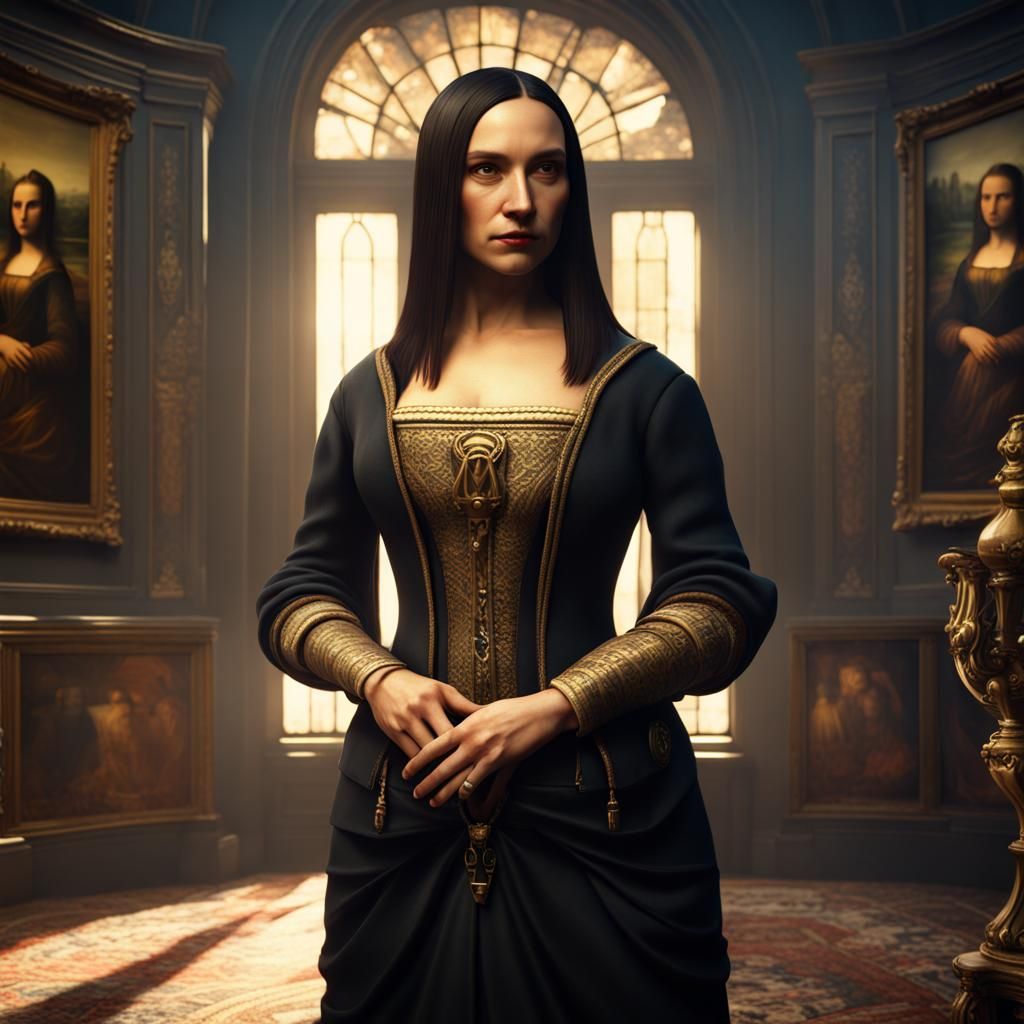 Yor Forger as Mona Lisa, Detailed Matte Painting