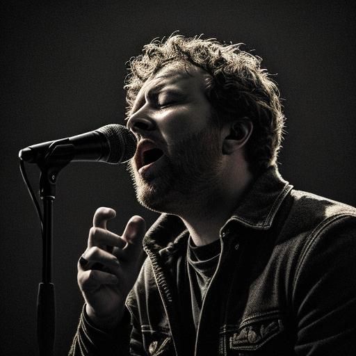 Singer with Eyes Closed: Hyperrealistic, High Detail