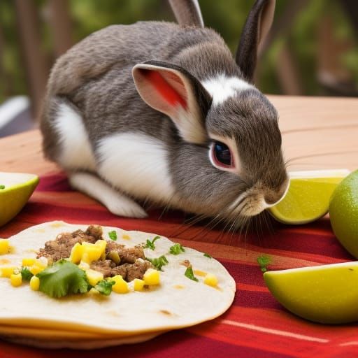 Rabbits eating Tacos