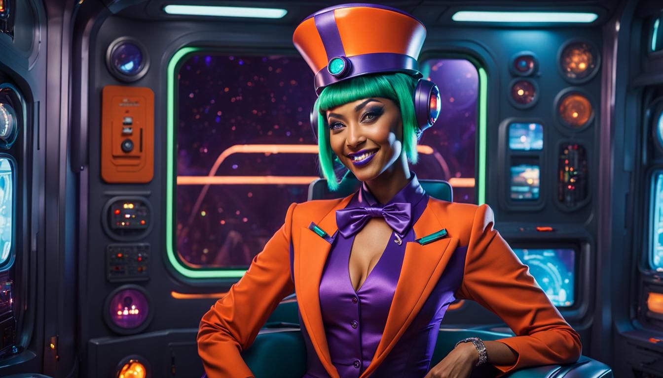 Futuristic Space-Yacht Stewardess