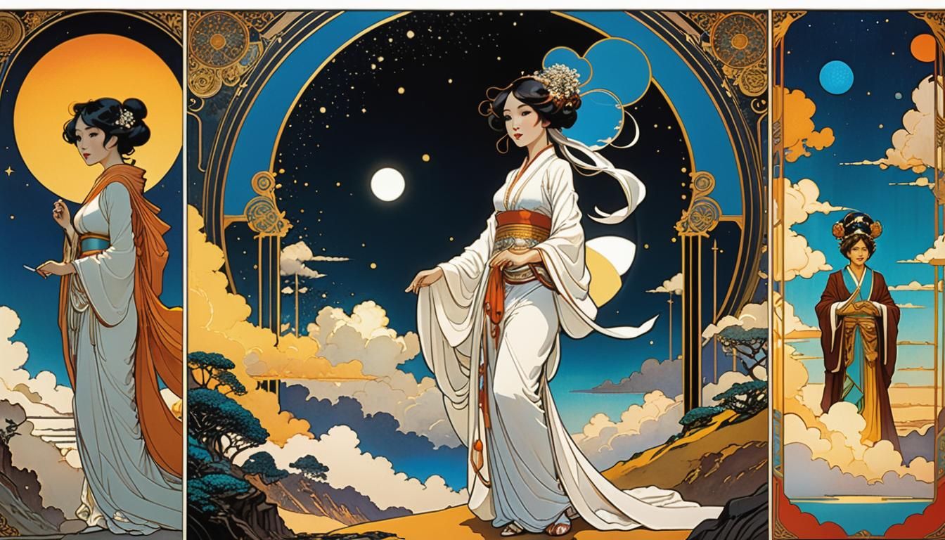 Futurist Graphic Novel Art in Cosmic Setting