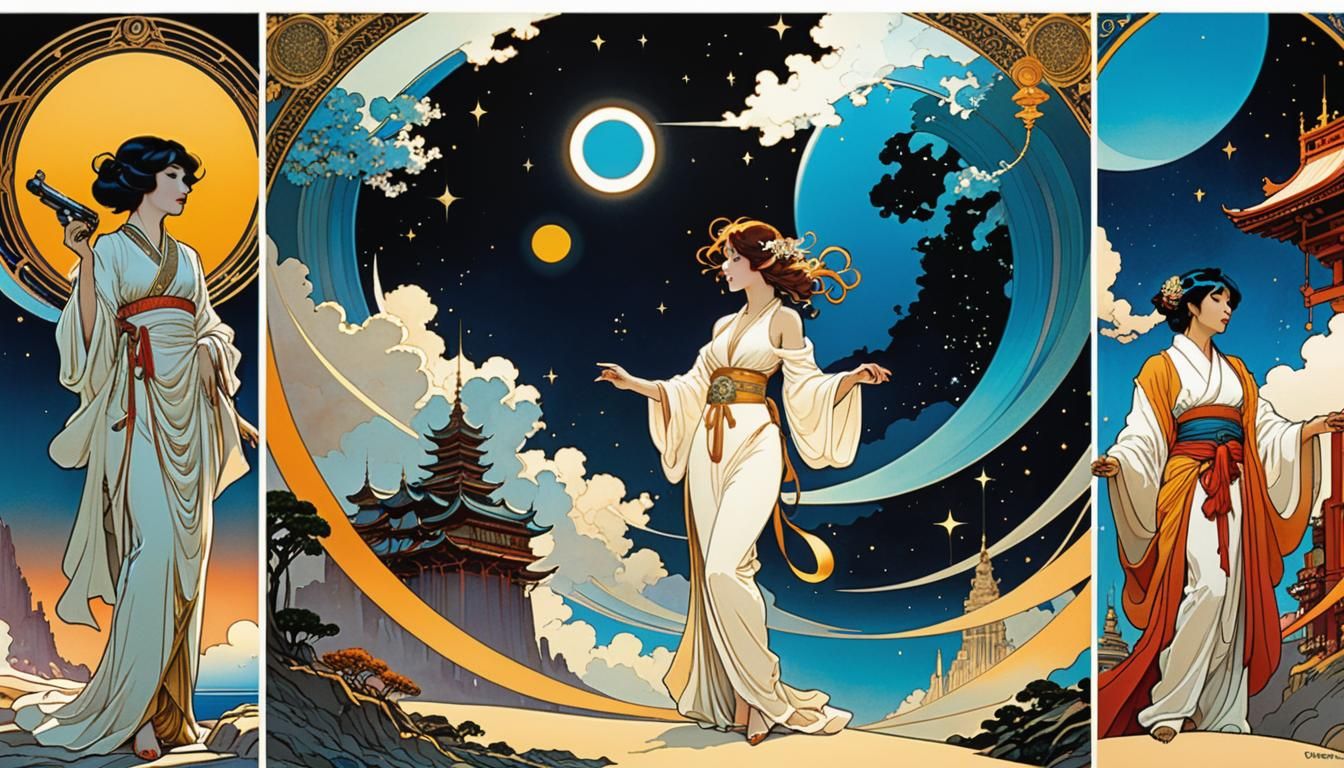 Futurist Graphic Novel: Hyperdetailed Cosmic Opening