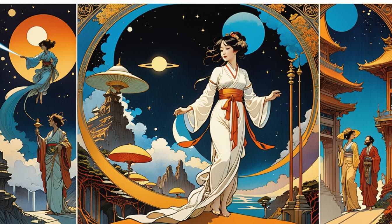 Futurist Graphic Novel Page with Intricate Details