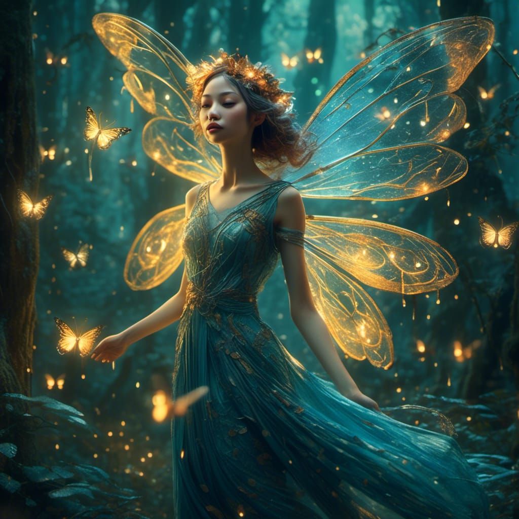 Forest Fairy Dance in Moonlit Glade