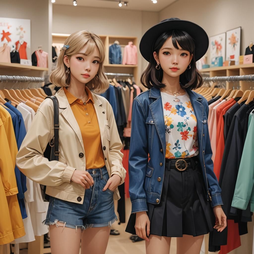 Math Girl and Artist AI Go Shopping