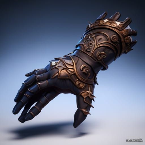 Detailed Thunder Gauntlets in Matte Painting Style