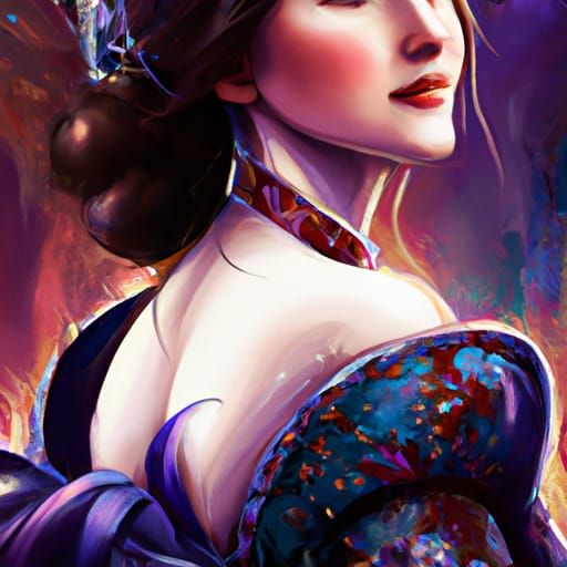 Elegant Woman in Ball Gown Portrait