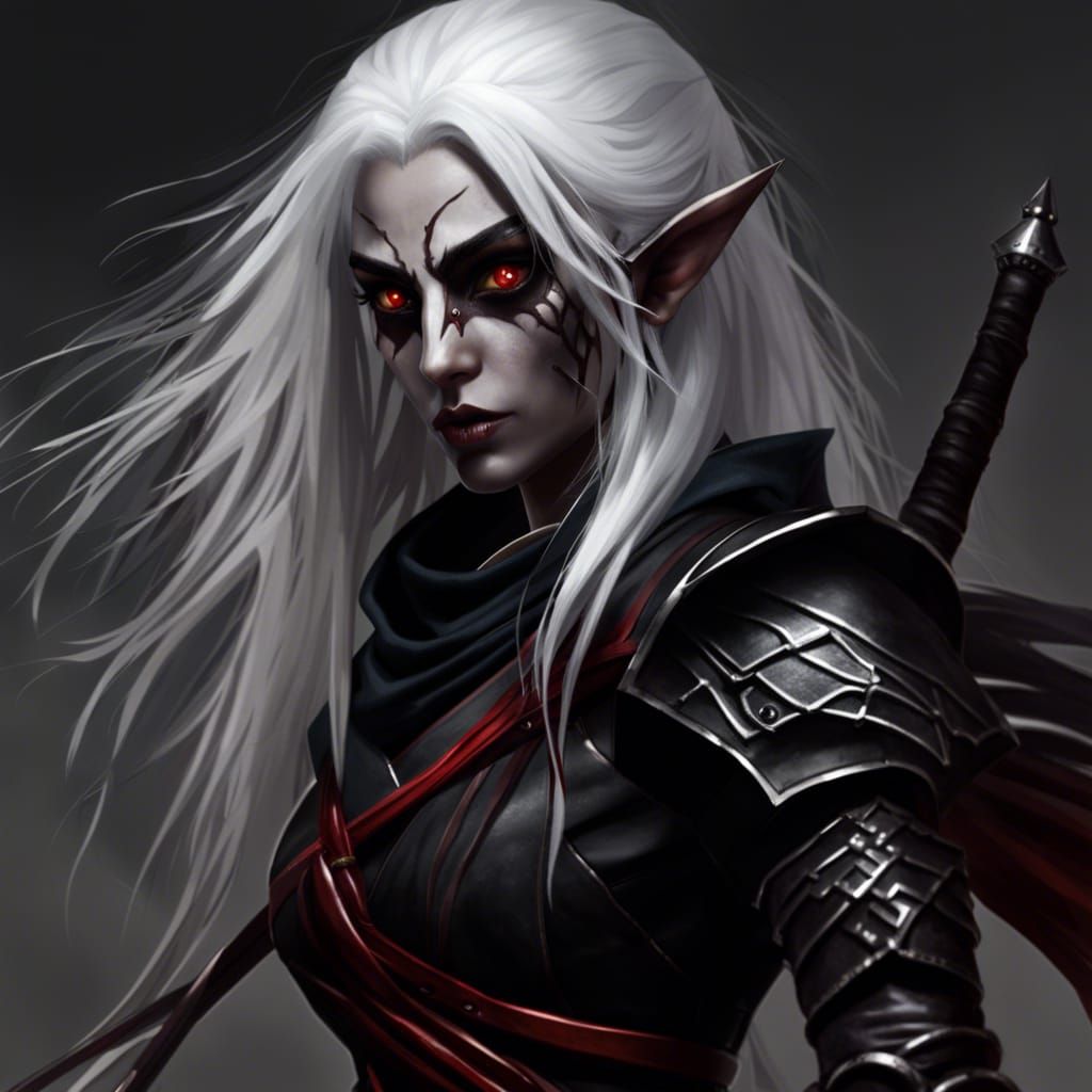 Dark Elf Rogue with Swords