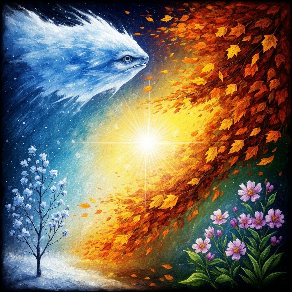 Lighthouse of Seasons: Holographic Cosmic Illustration