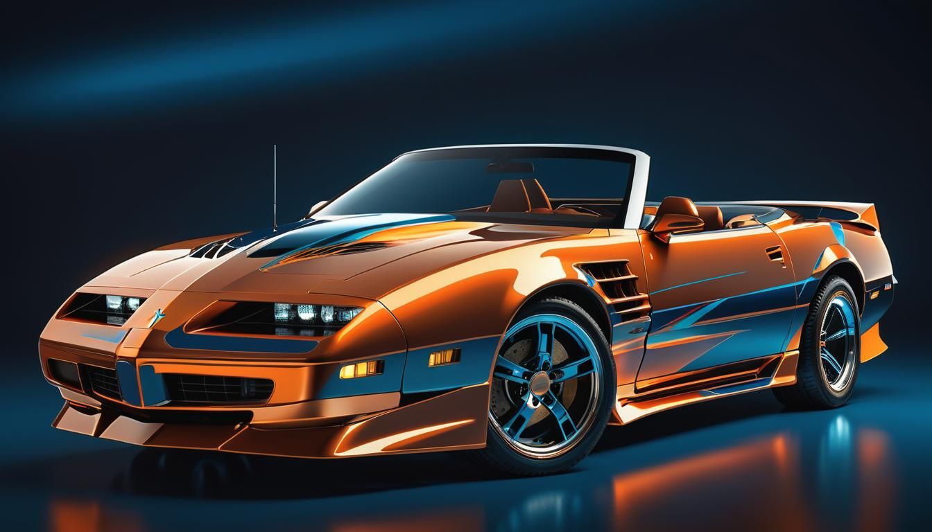 Orange and Brown 1987 Pontiac Firebird Formula Screen print,...