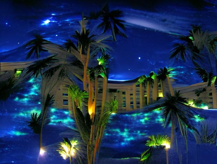 Surreal Las Vegas Nightlife Under Starry Skies