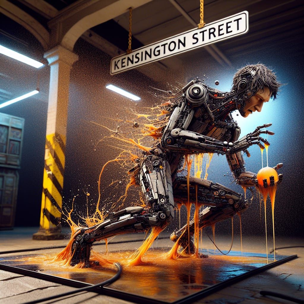 Cyberpunk Broken Doll Struggles in Philadelphia