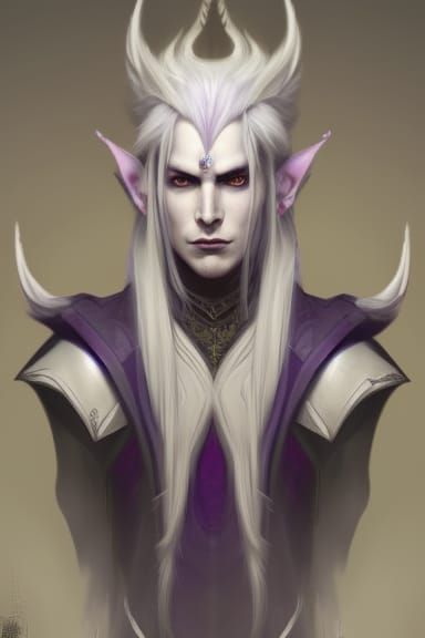Drow Elf Portrait in Dark Fantasy Style
