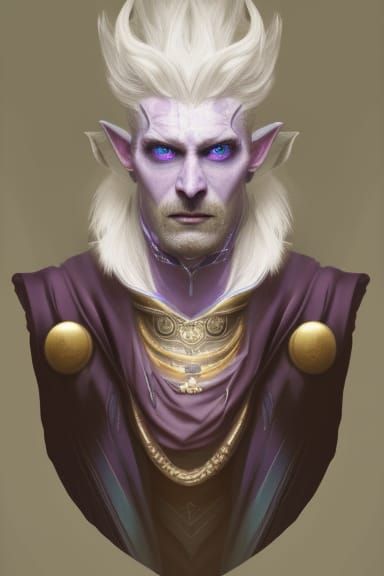 Sinister Elf King Portrait in Dark Fantasy Style