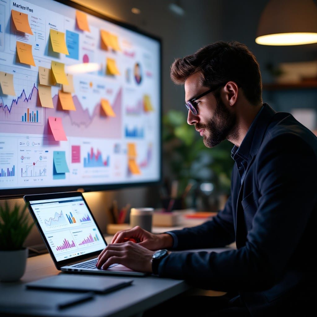 Marketing Strategist in Futuristic Workspace
