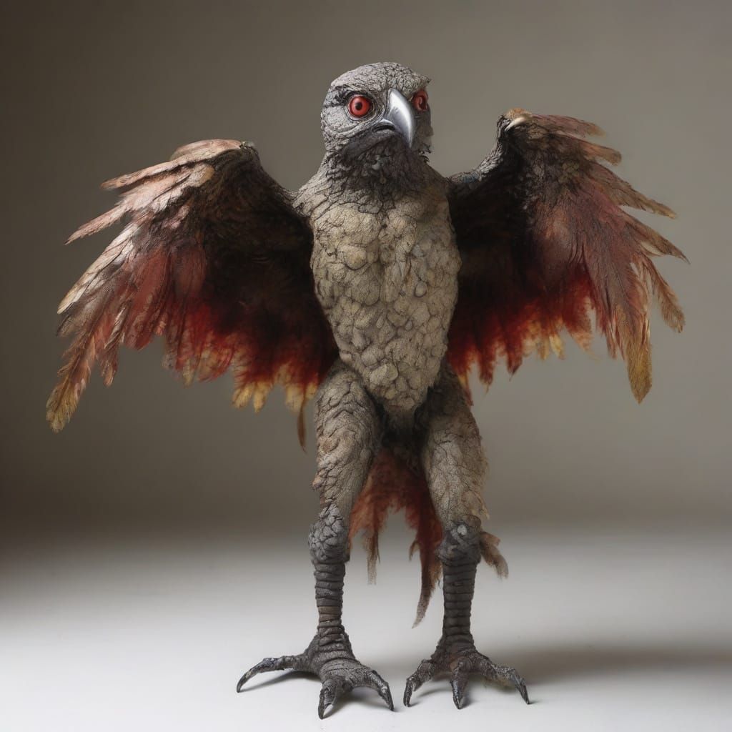 Humanoid bird experiment taxidermy