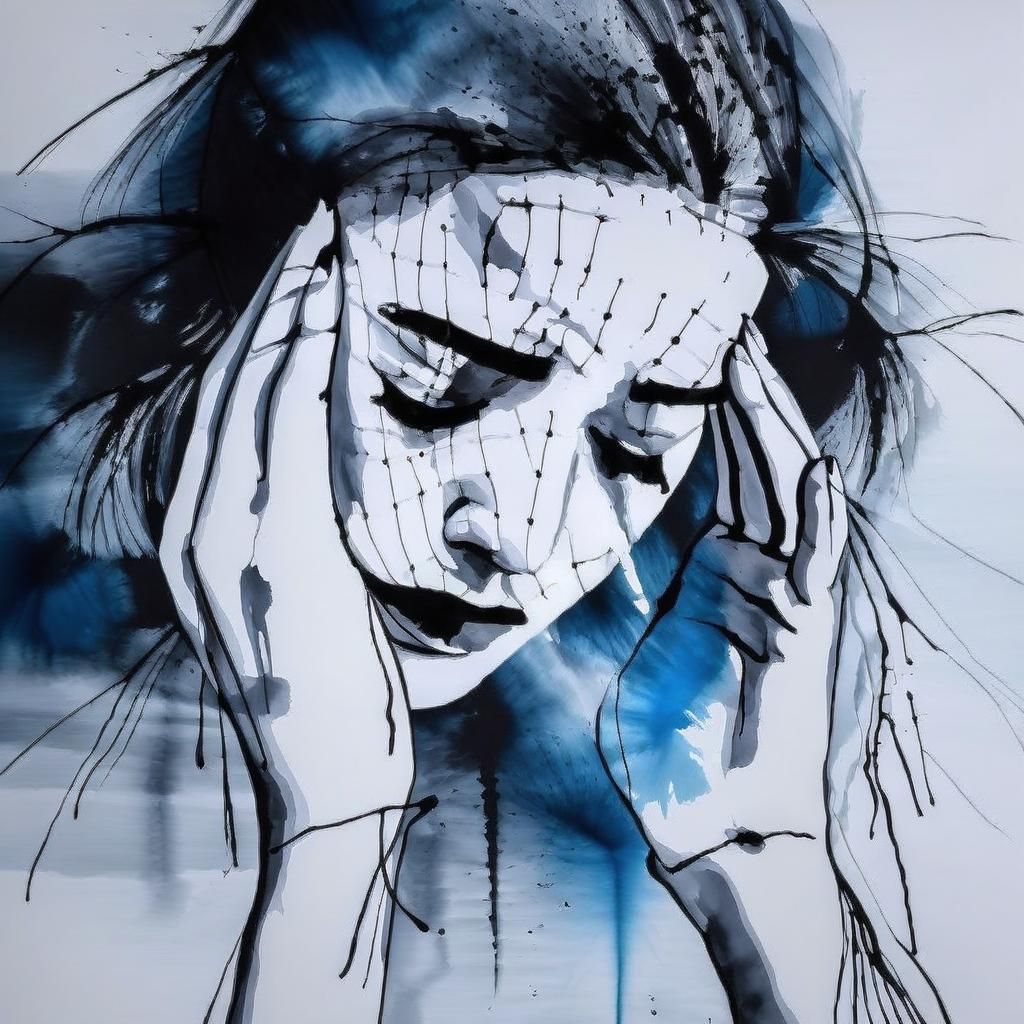 AI Generated Image of a Woman with Migraine