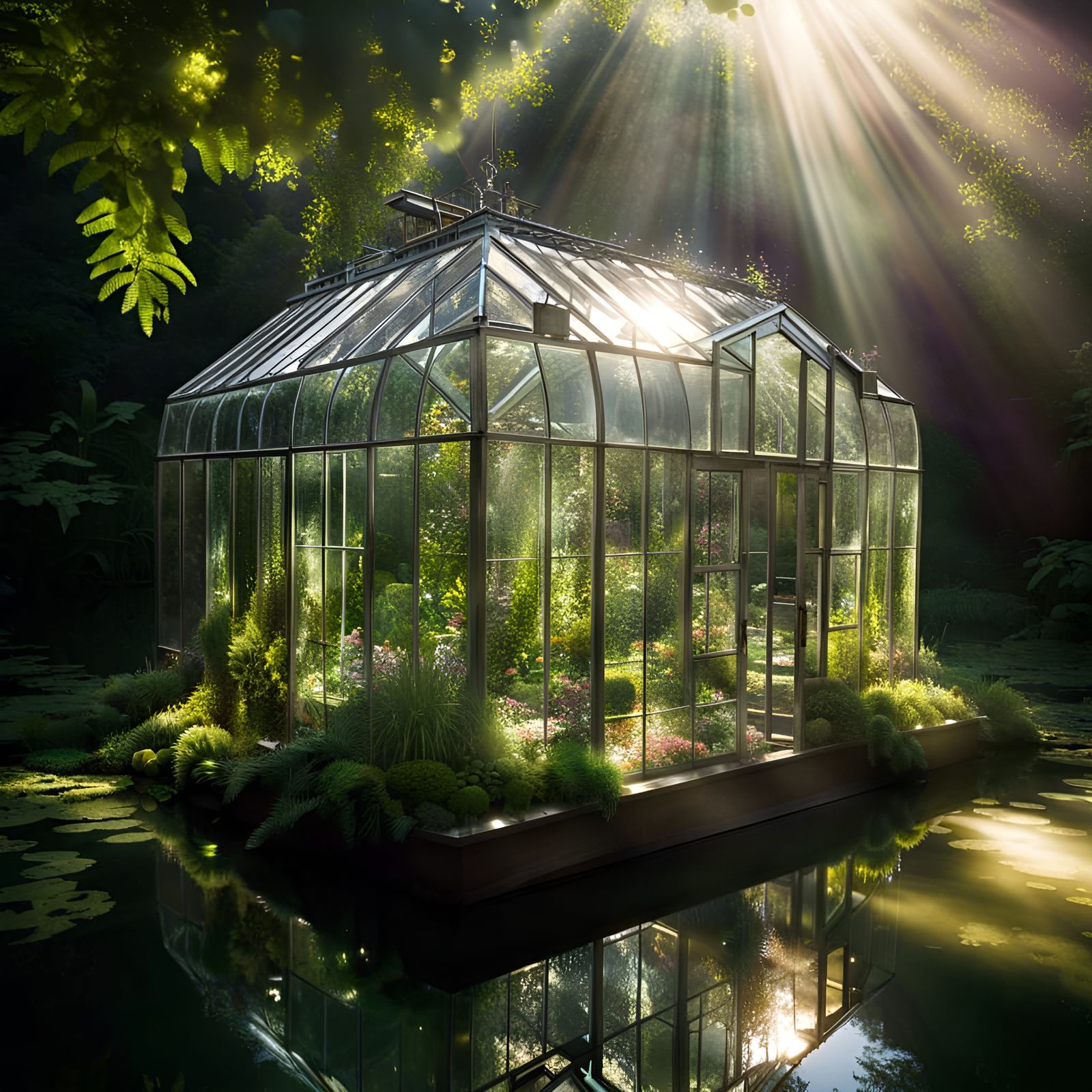 Sunlight Through Greenhouse Creates Beautiful Light Patterns