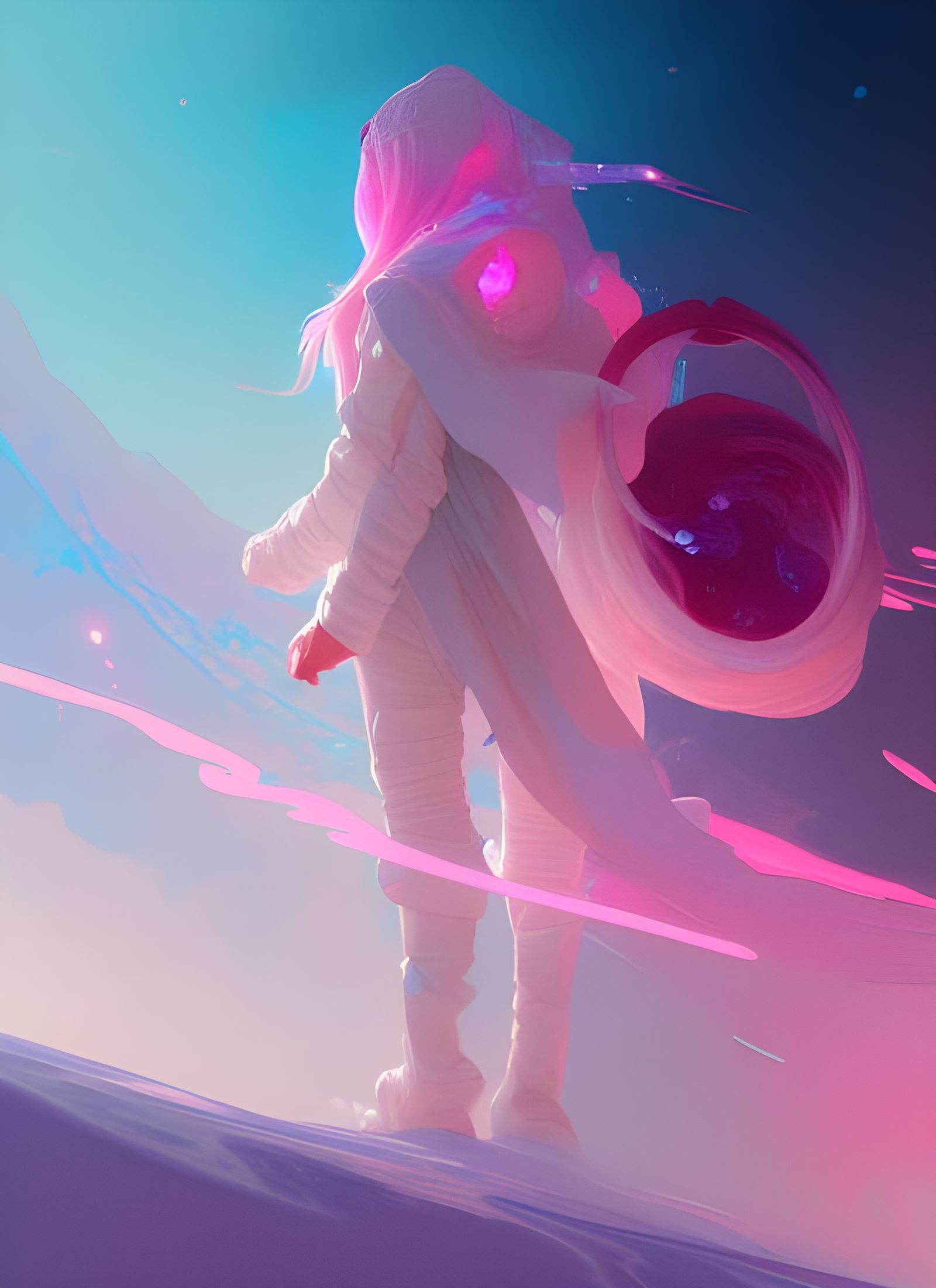 Astronaut in a Psychedelic Ice World