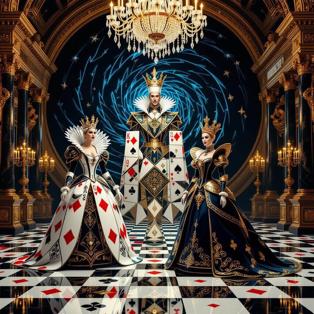 Playing Card Royal Court in Baroque Ballroom