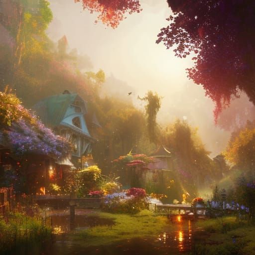 Enchanted Fairy Farm Concept Art in 8K