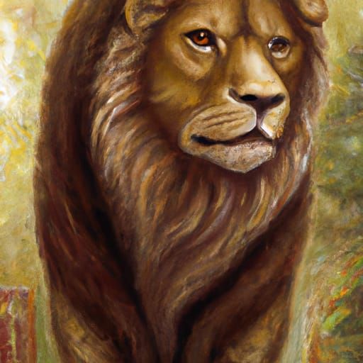 Leo Zodiac Sign as Oil Painting