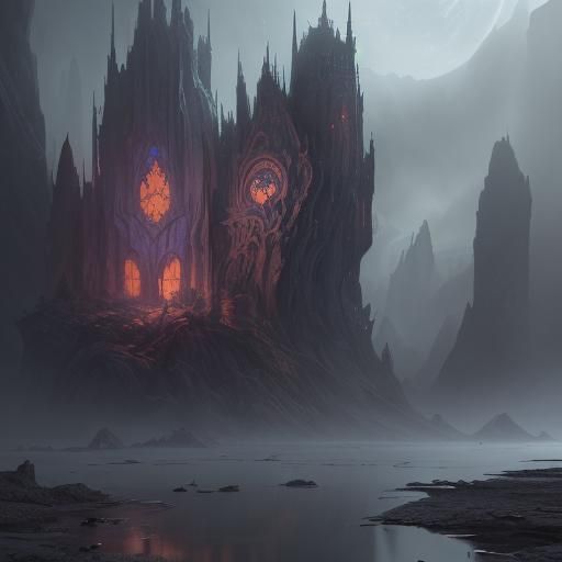 Abstract Silence: Detailed Matte Painting in Deep Color