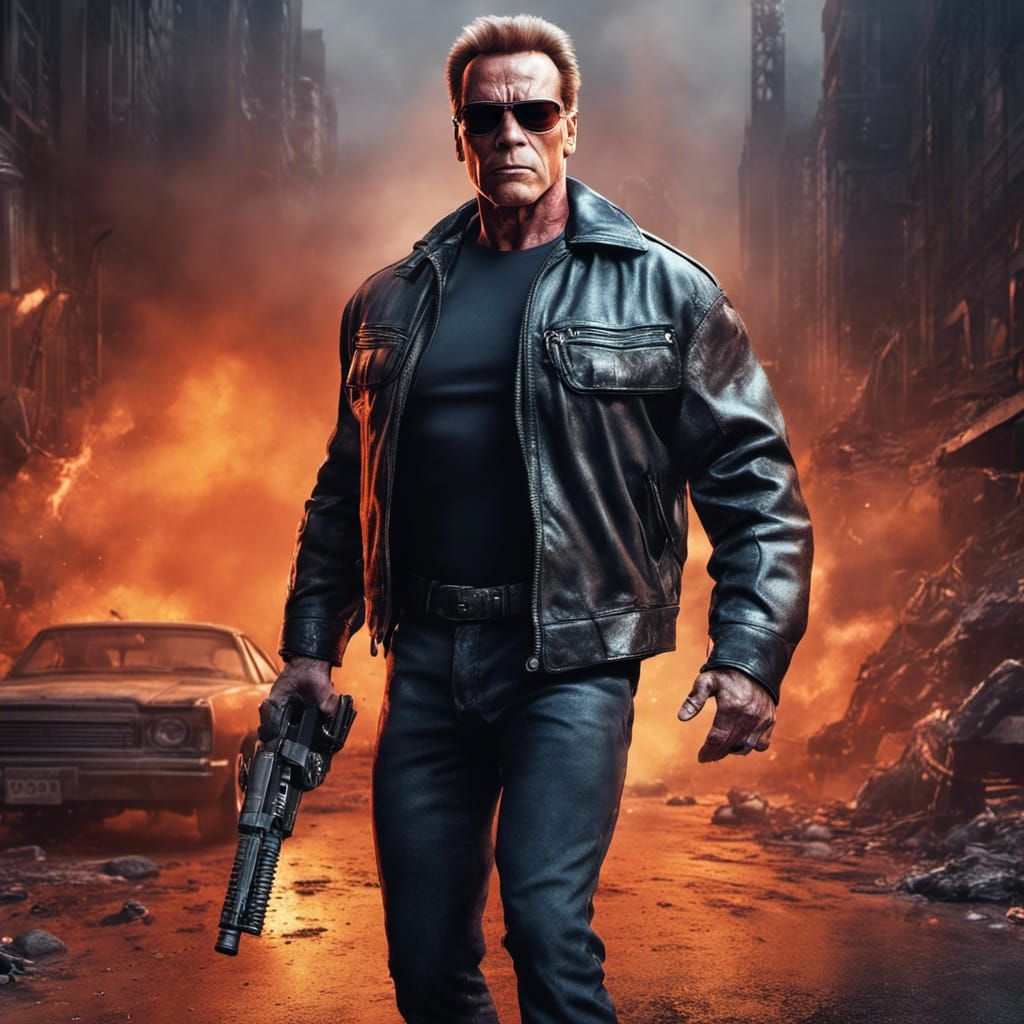 Arnold Schwarzenegger as Terminator: Digital Matte Painting