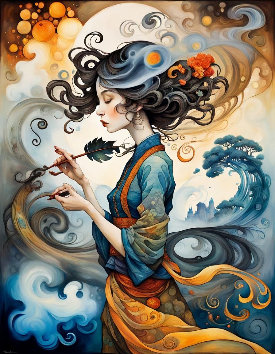 In French, "avoir des idées fumeuses" means to have obscure ideas.