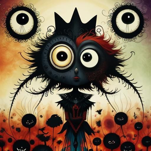 Gothic Punk Girl Reading: A Modern Fairytale Scene